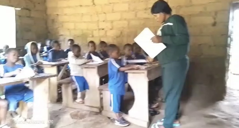 An empty classroom in Balu